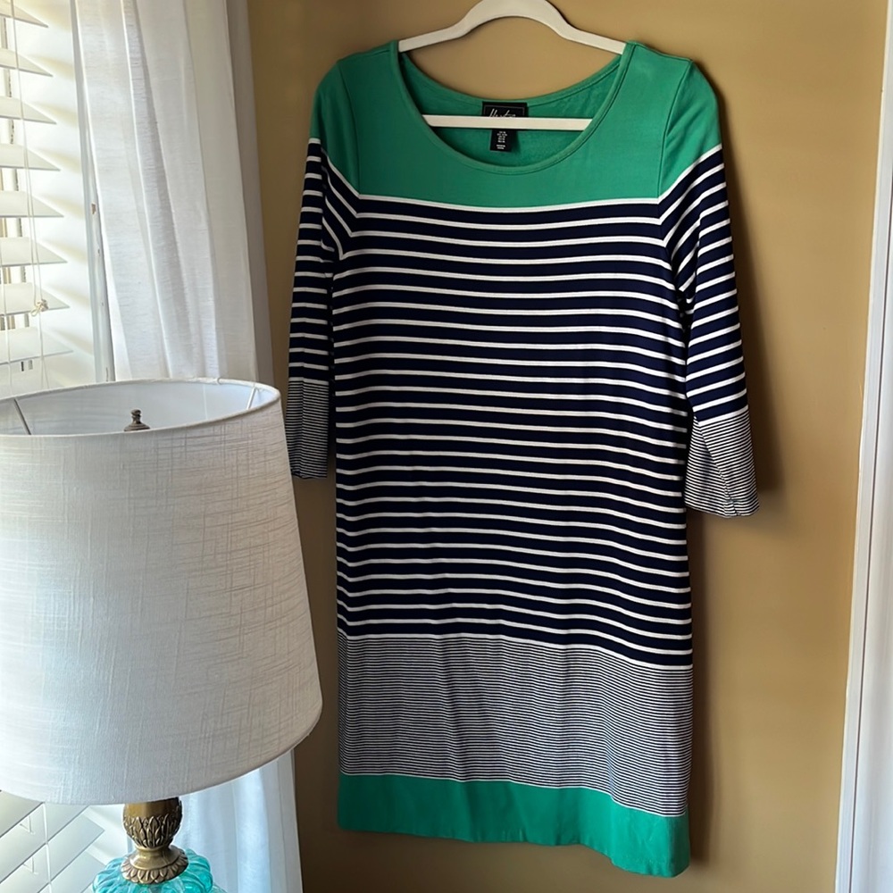 Dress, size M, knee length, 3/4 sleeve, modest